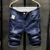 Herren denim Chino Fashion Shorts tvättade pojkar mager bana Korta jeans Homme förstörde rippad plus storlek 240323