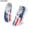 Flats INSTANTARTS 2023 New Style Comfort Slipon Flat Shoes American Flag Design Ladies Mesh Sneakers Light Casual Loafers for Women