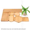 WITUSE Bamboo Round Square Bowls Plates For Succulents Pots Trays Base Stander Garden Decor Flower Stand Plant Stand Bambu