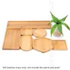 Wituse Bamboo Round Square Bowls Parates للعصارة الأواني الصواني قاعدة Stander Garden Decor