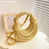 Humeurs Bourses de luxe de luxe pour femmes Golden Noodle Knot Design Dinner Party Party Cropther Sac Designer and Handbags 240402