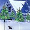 Spoons 4-Pack Solar Small Christmas Tree Lights Lantern Mini Xmas With For Outside Pathway Porch Yard Decorations