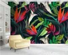 Обои WELLYU Классические модные обои Скандинавские тропические растения Цветы Современный минималистичный фон Papel De Parede 3d Wallpaper3D