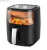 Air Fryers Wholesale 5L Intelligent Visual Black Air Fryer ou Multifonctional Integrated Digital Visible Air Fryer Y240402