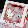 2024 New Children's Gift Watch, Female Middle School Student Cartoon Electronic Watch Bracelet, 3-piece Set, Boxed Factory Spot Wholesale