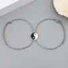 Charm Bracelets Couple Ornaments For Couples Jewelry Long Distance Relationship Stainless Steel Yin Yang Bond