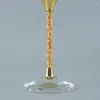 Bicchieri da vino 2 pezzi/set Oh Trend Creativo cristallo Champagne Glass Cerimonia Decorazione tavola centrale Matrimonio Calice con supporto in lamina d'oro
