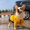 Vêtements pour chiens Veste de pluie confortable Faux Cuir Fermeture à glissière Couleur vive Manteau de chiot Sweats à capuche Vêtements pour animaux de compagnie imperméable imperméable