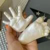 DIY Plaster Morber Baby 3D Foot Print Model مجموعة طراز الطفل المتزايد من الأزواج مجموعة الأزواج ديكور صب الزفاف