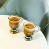 Kieliszki do wina Ins Vintage wytłoczona szklana filiżanka ładnie wyglądające dziewczęce sercowe kubki wodne kubek z kawy latte z uchwytem popołudniowa herbata s