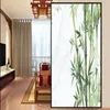 Janela adesivos privacidade filme de vidro padrão de bambu sem cola estática eletricidade porta flim fosco sol bloqueando janelas adesivo matiz
