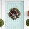 Couronnes de fleurs décoratives de saint-valentin, pour porte d'entrée extérieure, couronne d'automne avec signe, ventouses de fenêtre de ferme d'automne