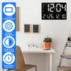 Wall Clocks Digital Clock LED With Remote Control Adjustable Brightness Alarm Temperature Humidity Display Countdown