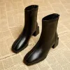 Botas de botas de tornozelo feminino elegante com saltos médios Sapatos curtos para mulheres, calçados pretos frete grátis oferta y2k tendência 2023