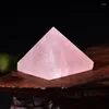 Estatuetas decorativas 1 peça pirâmide de cristal ornamentos rosa natural cristalli veri casa escritório artesanato decoração presente 3x3cm