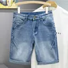 Jeans maschile marchio estivo elastico thin bermuda maschi jeans jeans mens lunghezza del ginocchio morbido ropa hombre shortsl2404