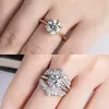 AnuJewel 1ct 2ct 3ct 5ct D Color Engagement Ring For Women 925 Sterling Silver Gold Plated Solitaire Rings Wholesale 240402