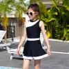 Set Aitonoble S22 Nieuwe Kids Rash Guard Jaren 1015 Girls One Piece Swimwear Rok Steenagers zwempak Duikpak Rashguard voor meisjes