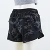 Lu Lu Lu Lemons Yoga Shorts Faixa com a impressão de leopardo de camuflagem executando o forro de secagem rápida