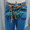 Женские джинсы Y2k Bad Friends в стиле хип-хоп с принтом алфавита, черные брюки для мужчин и женщин, модная повседневная свободная уличная одежда 2024 года с широкой стопой