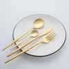 Flatware Sets Dinner Fork 401 Stainless Steel Soup Spoon Kit Mirror Polishing Dishwasher Safe Dinnerware Home Restaurant