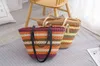 INS niche new single shoulder straw woven bag with large capacity portable woven tote bag summer seaside vacation bag 240402