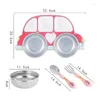 Dinnerware Sets Promotion! Children's Lunch Box Plate Stainless Steel Cutlery Set