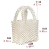 Feito à mão tecido frisado pérola sacos para mulheres bolsas moda pequena beading tote tendência praia férias telefone embreagem festa 240328