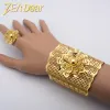 Bracelets ZEADear bijoux bracelet bague ensembles Noble fleur femmes tendance afrique arabe italie Design feuilles d'olivier bijoux de charme