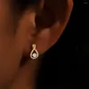 Hoop Earrings CANNER Pear-Shaped Zircon Ear Buckles Sterling Silver Elegance Temperament Versatile Fine Jewelry Not Allergenic