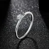 18K vitguldpläterad ring för kvinnor 02ct Test Past D Diamond Solitaire Wedding Band Engagement Bridal 240402