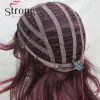 Wigs StrongBeauty Long Soft Shaggy Layered Wine Red Ombre Classic Cap Full Synthetic Wig Women's Wigs