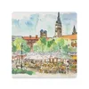 Sottobicchieri da tavola Monaco Baviera Viktualienmarkt Sottobicchieri in ceramica (quadrati) Caffè Natale Porta tè Tazza