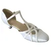 Dance Shoes Women's Customized Heel Modern Closed Toe Salsa Latin Ballroom Party Social Indoor White Wedding Elisha Shoe