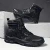 Chaussures de fitness Marque Bottes de randonnée pour hommes Polyvalent Antidérapant Résistant à l'usure Botte de combat à fond souple en plein air Respirant Camouflage de transport