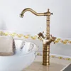 Grifo antiguo de cobre con un solo orificio, grifo de lavabo con elevación personalizada, grifo frío y caliente para cocina