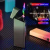 2023 Douyin Populaire Draagbare Kleurverloop USB Oplaadbare Dubbele Boog Aansteker Sigarettenaccessoires Mannen en Vrouwen Gift Gadgets