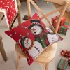 Travesseiro 45x45cm Jacquard Capa de Natal Bonito Desenhos Animados Bordados Home Soft Decor Ornament Xmas Presente Navidad 2024