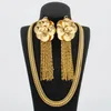 Ensemble collier et boucles d'oreilles YM Dubai, bijoux plaqués or pour femmes et filles, accessoire en cuivre, à la mode, cadeaux d'anniversaire de fête