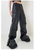 Men's Suits 27-46 2024 Men Women Clothing Yamamoto Style Motorcycle Overalls Wide Leg Leather Pants Trousers Lovers Plus Size Costumes