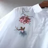 Женские блузки, летние однотонные рубашки с цветочной вышивкой, женские рубашки-поло с воротником-фонариком, однобортный кардиган, тонкие стильные свободные топы