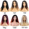 Parrucche parrucche da 14 pollici per capelli yaki parrucca naturale per capelli dritti per le donne nere peruca yaki ombre calda capelli morbidi gluteless parrucca