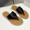 Designer Sandals ceilne triomphe Luxury Leather Mules Flip Flops Black White Brown Low Heels Womens Slides Ladies Stylish Summer Shoes