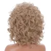 Peruker kvinnor lockiga blondin syntetiska peruk med lugg glueless kort afro kinky lockig peruk kvinnlig värmebeständig afrikansk fluffig våghår
