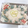 Altri articoli per feste per eventi Cuore Amore Cake Topper Oro acrilico a forma di cuore Matrimonio Cupcake San Valentino Regalo Dessert Cottura Decor Dhsjb