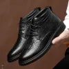 Boots High Quality Men Shoes Business Chaussures Luxury Boots Fashion Boots Arrivée Boots noirs Style vintage Faussettes d'hiver Chaussée Snow Boot