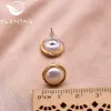 Earrings XlentAg Minimalist Natural Freshwater Pearls Stud Earrings For Women Handmade Wedding Gifts Bohemian Vintage Fine Jewerly GE0938