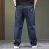 Jeans pour hommes Coton Hommes Casual Baggy Lâche Large Jambe Lavé Qualité Pantalon Mode Droit Denim Pantalon Classique 48