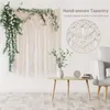 Taquestres Macrame Wall Halling para Boho decorativo de madeira rústica de madeira bege decoração elegante quarto de quarto de quarto