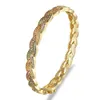 Nidin à la mode élégant ouverture manchette Bracelet pour femmes charme couleur or cristal arc-en-ciel bracelets romantique bijoux de mariage 240327